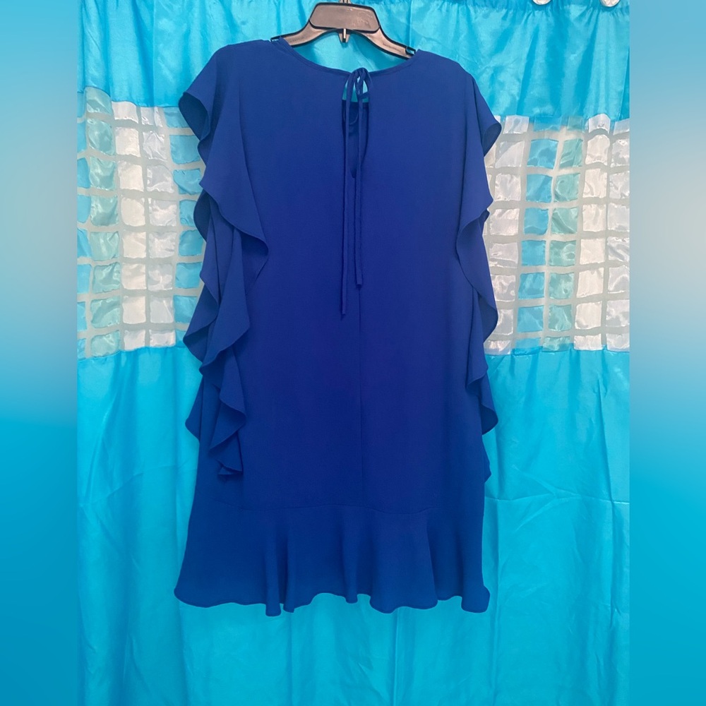 Blue  Ruffled Mini Dress - Picture 2 of 5